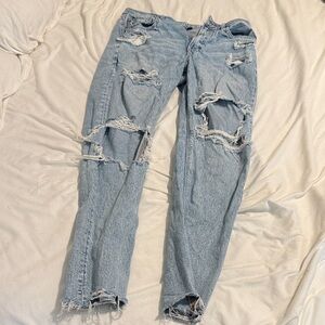 American Eagle Outfitters Light Blue Ripped Skinny Jeans